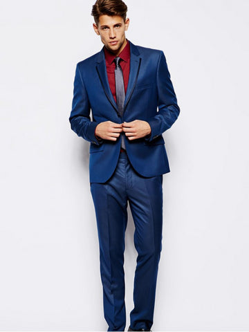 Slim Fit Suit In Sharkskin