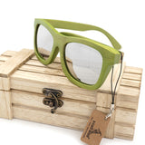 Wooden Bamboo Green Sunglasses - Silver - Beautifiable - 4