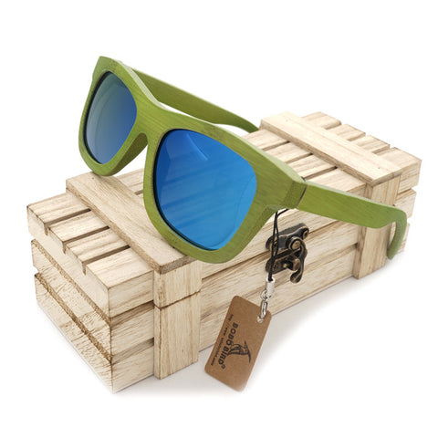 Wooden Bamboo Green Sunglasses