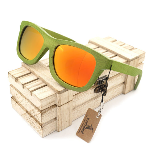 Wooden Bamboo Green Sunglasses