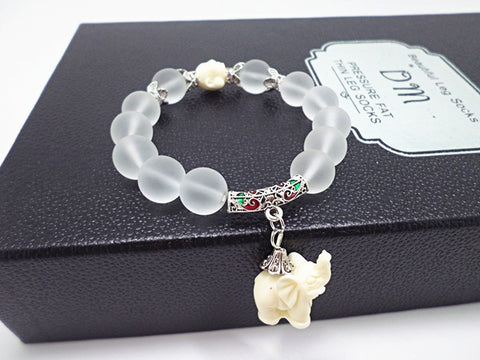 Natural Frosted Elephant Stone Bracelet