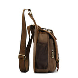 KAUKKO Men Retro Canvas Travel Shoulder Chest Messenger Bag