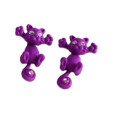 Cute Colorful Cat Earrings - Purple - Beautifiable - 6