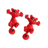 Cute Colorful Cat Earrings - Red - Beautifiable - 7