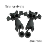 Cute Colorful Cat Earrings - Black - Beautifiable - 1