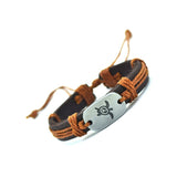 Genuine Leather Peace Turtle Bracelet