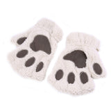 Fluffy Plush Paw Gloves Offer - Beige - Beautifiable - 8