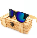 Wooden Black Frame Sunglasses - Blue - Beautifiable - 8