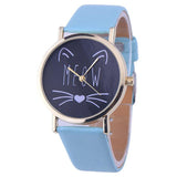 Cat Face Pattern Watch - Blue - Beautifiable - 3