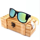 Wooden Black Frame Sunglasses - Green - Beautifiable - 7