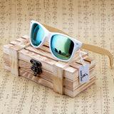 Wooden Sunglasses - White Frame - Green - Beautifiable - 4