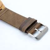 Wooden Wristwatch With Genuine Leather Band - Japanese Miyota 2035 Movement